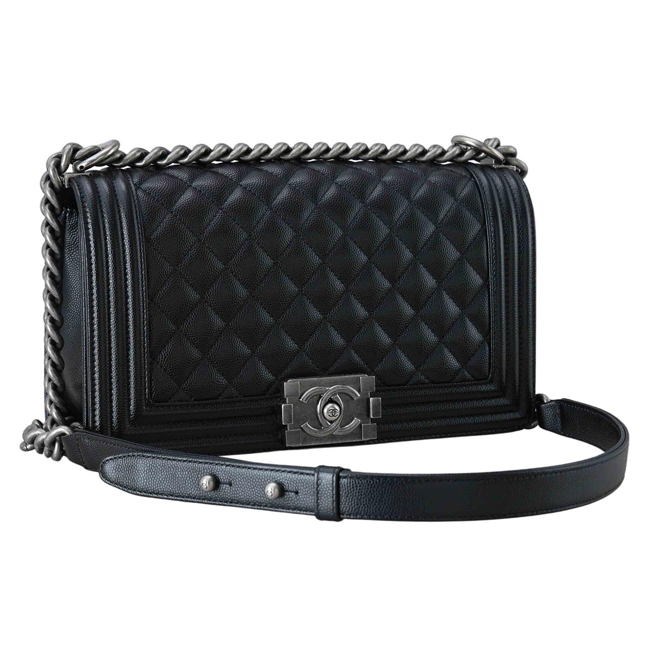 CHANEL(USED)샤넬 캐비어 보이샤넬 미듐 플랩백